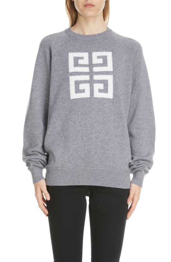 GIVENCHY 4G LOGO INTARSIA BICOLOR CASHMERE SWEATER