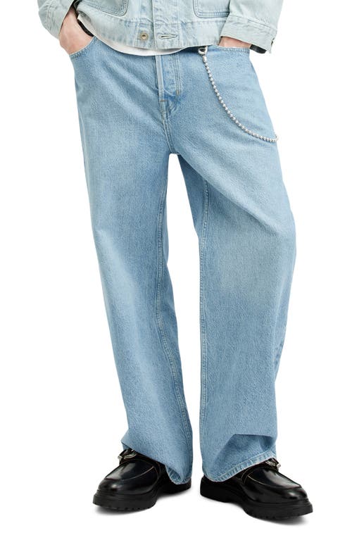 Shop Allsaints Lenny Flare Leg Denim Jeans In Indigo Blue