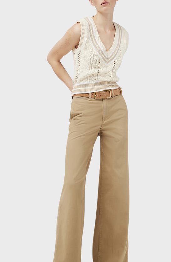 Shop Rag & Bone Sofie High Waist Wide Leg Chino Pants In Khaki