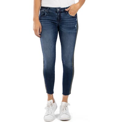 Kut From The Kloth Connie High Waist Raw Hem Ankle Skinny Jeans, Blue