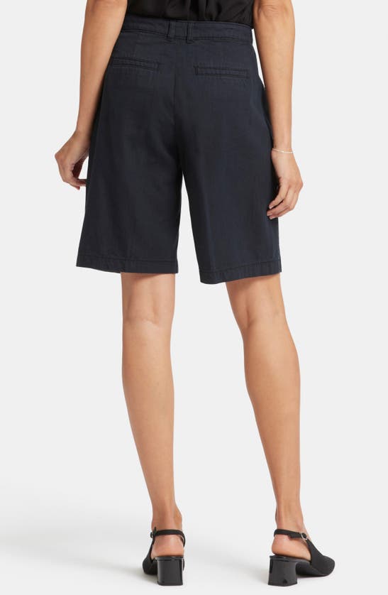 Nydj Relaxed High Waist Denim Bermuda Shorts In Overdye Black