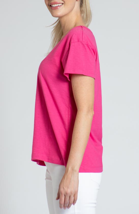 Shop Apny V-neck High-low T-shirt In Pink