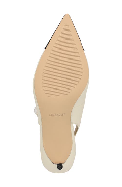 Shop Nine West Rendez Slingback Pointed Cap Toe Mary Jane Pump In Ivory