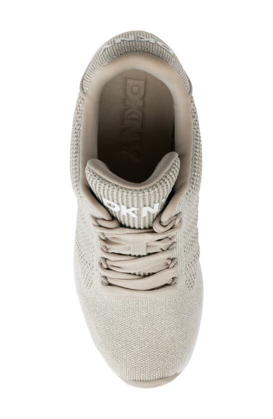 Shop Dkny Wedge Sneaker In Stone Grey/ Silver