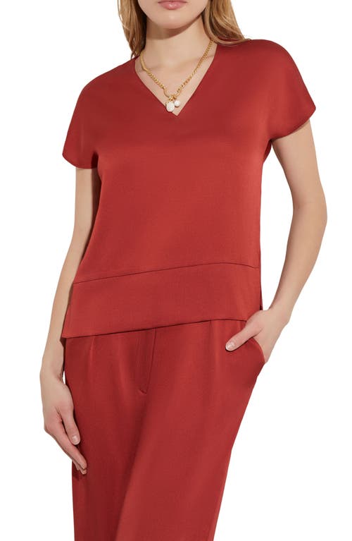 Misook Crêpe de Chine Top Russet at Nordstrom,