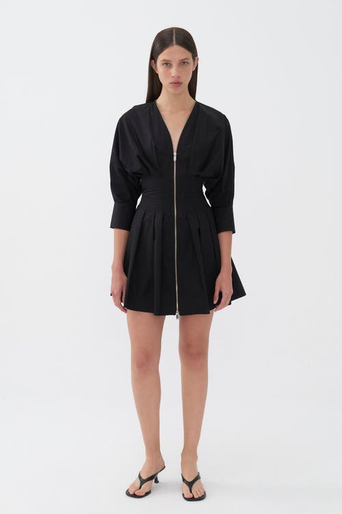 Shop Nocturne Zippered Dress In Black