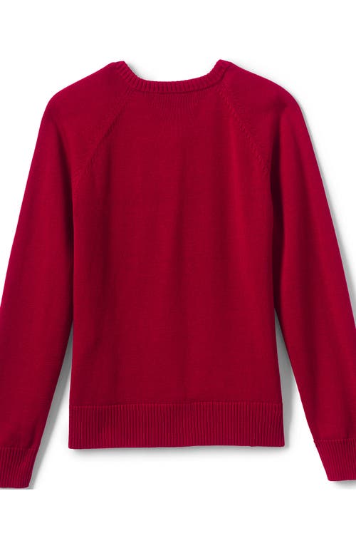 Shop Lands' End School Uniform Girls Cotton Modal Cardigan Sweater In Red