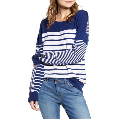 Vineyard Vines Mixed Stripe Merino Wool Swwater, Blue