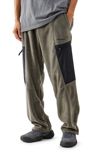 Iets Frans If Mixed Media Panelled Sweatpants In Green