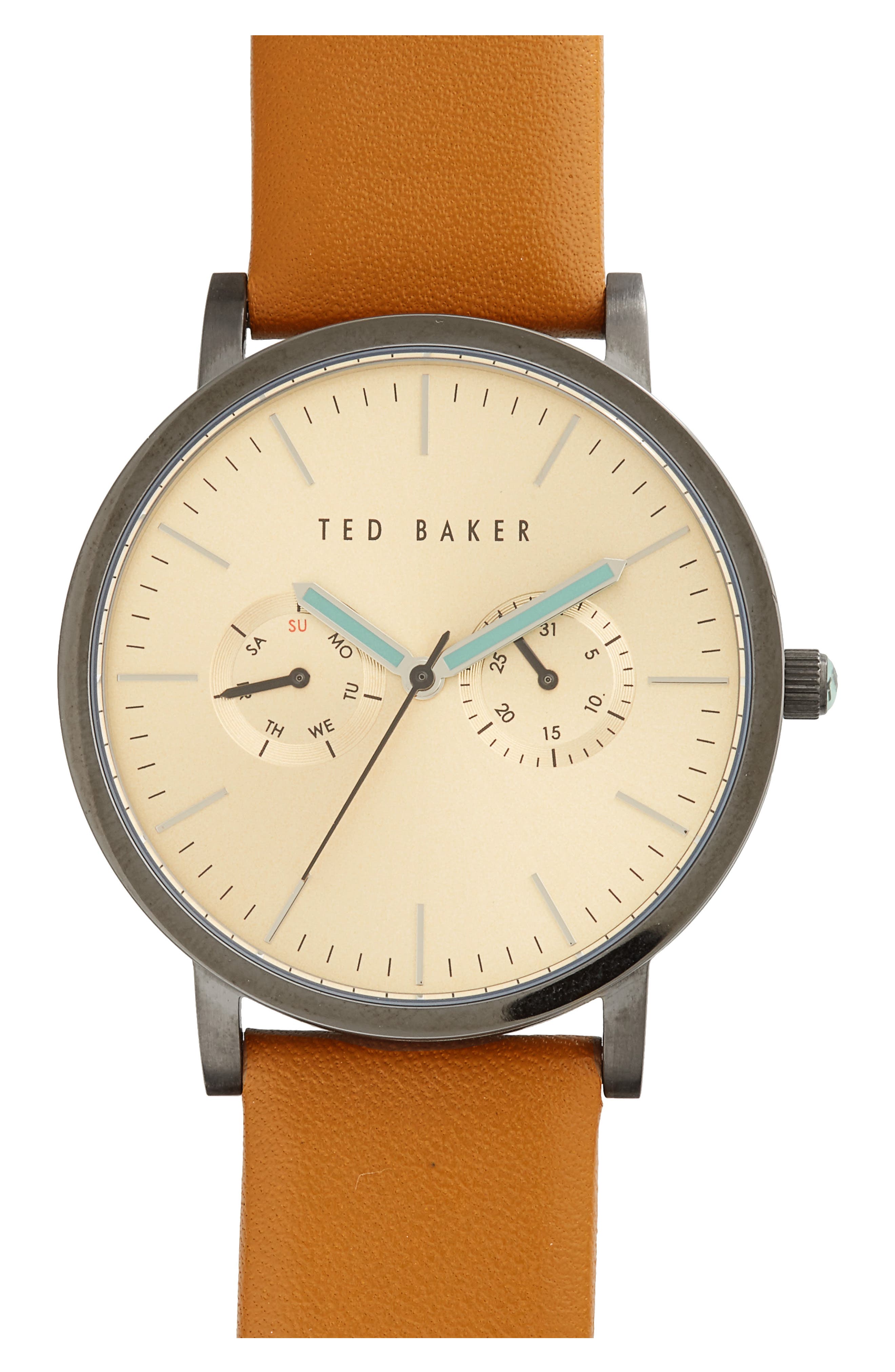 Ted Baker London Multifunction Leather Strap Watch, 40mm Nordstrom
