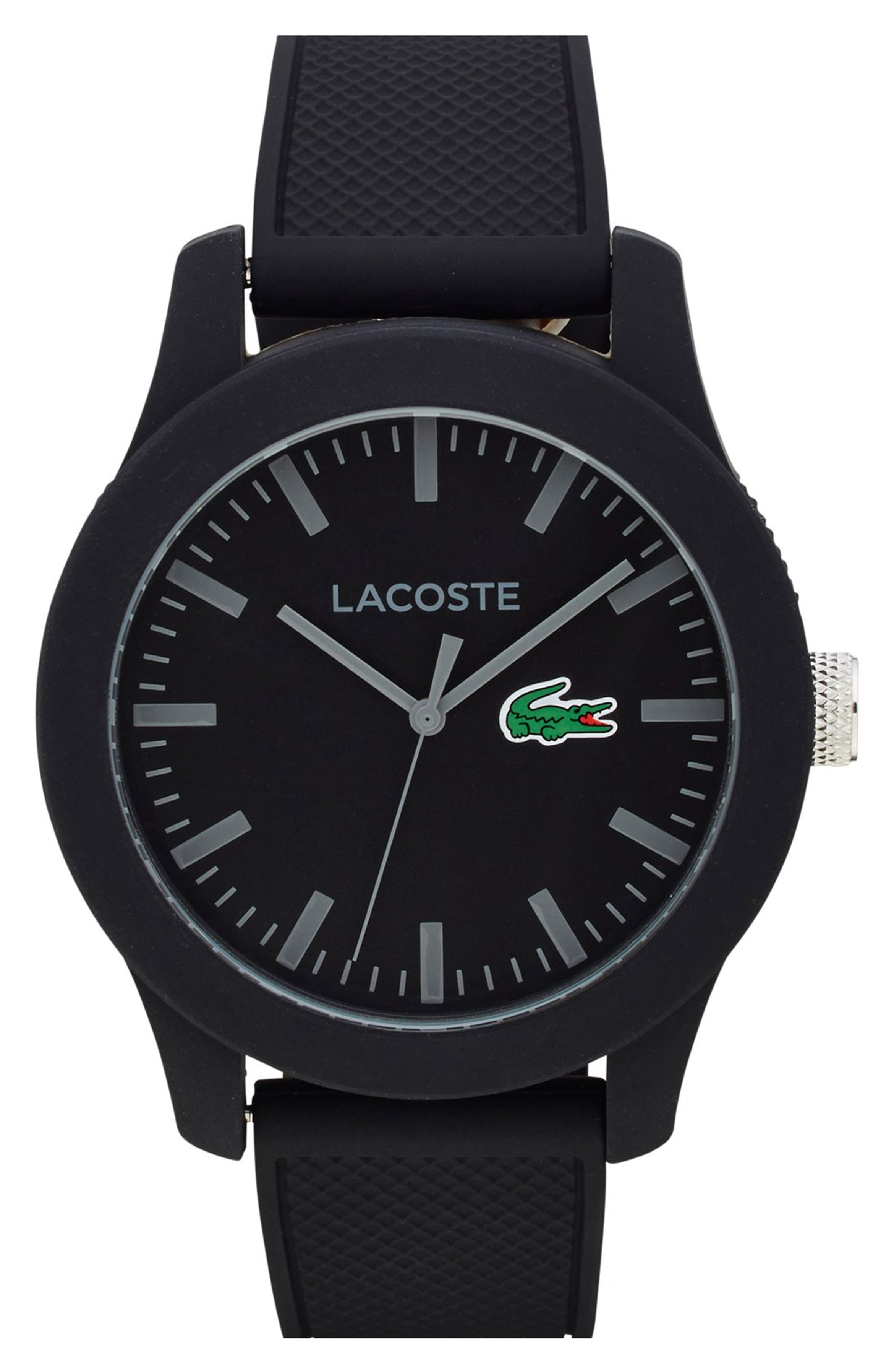 Lacoste Round Silicone Strap Watch, 43mm | Nordstrom