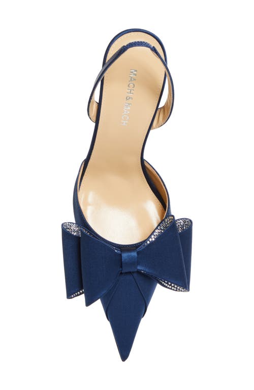 Shop Mach & Mach Le Cadeau Pointed Toe Slingback Pump In Navy Blue