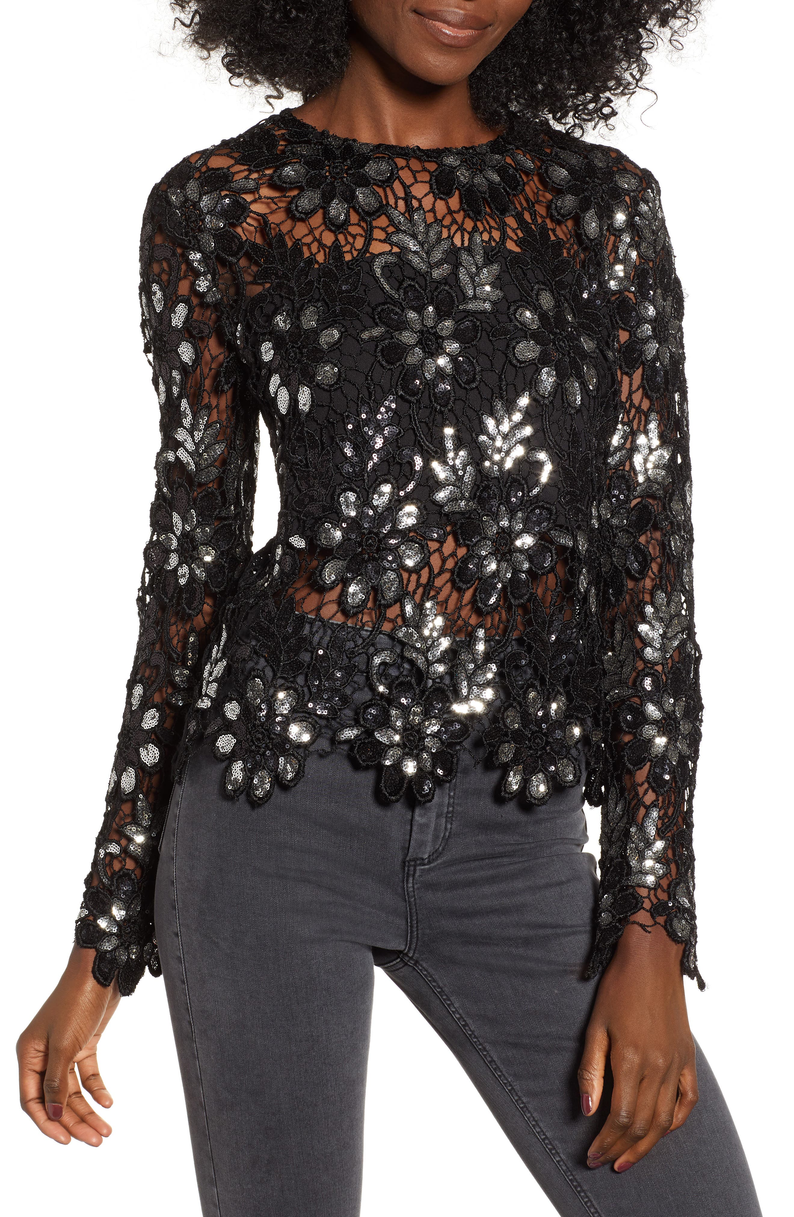 Endless Rose Sequin Lace Top Nordstrom