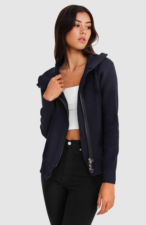 Belle & Bloom Brother's Zip Front Jumper In Navy
