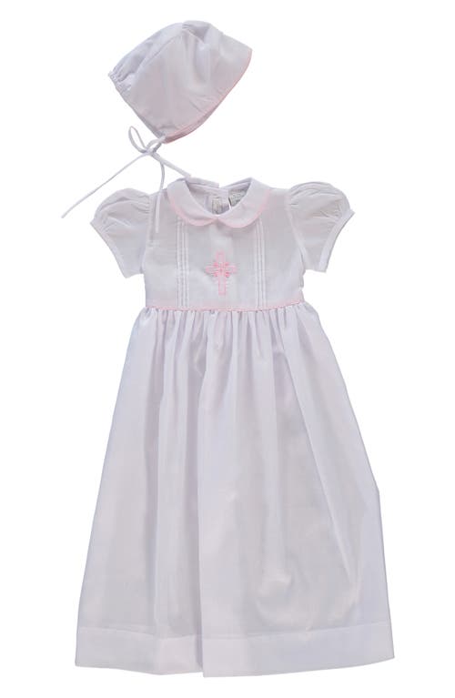 Carriage Boutique Embroidered Christening Gown & Bonnet Set in White at Nordstrom