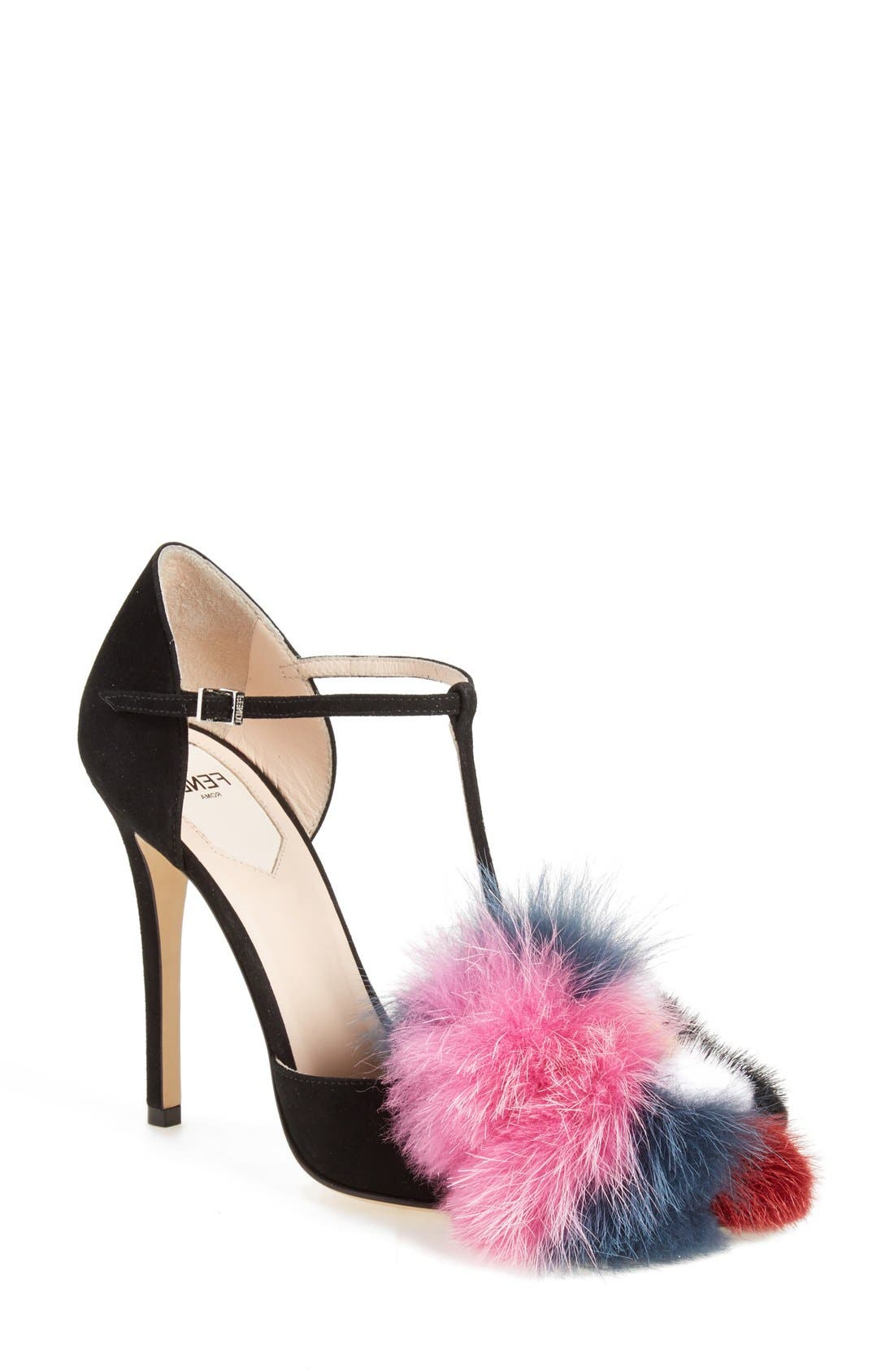 fendi fur sandal heels