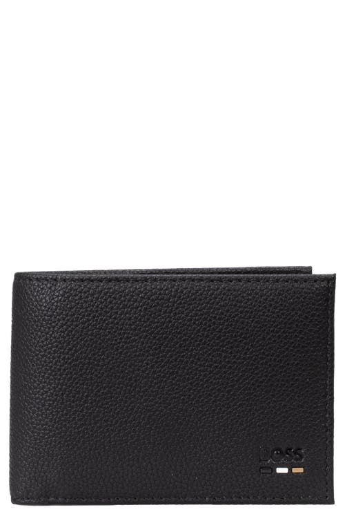 BOSS Ray Faux Leather Bifold Wallet in Black