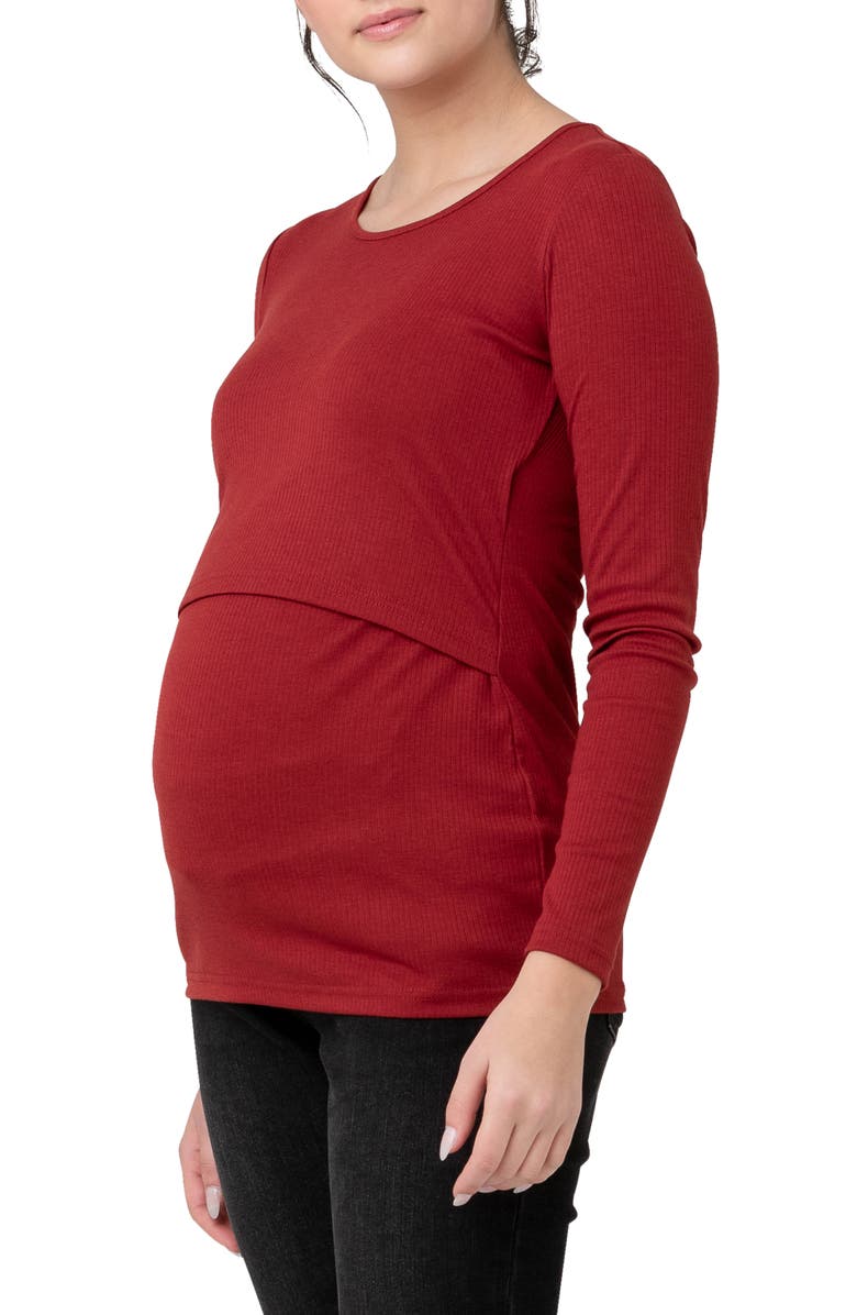 Ripe Maternity Tessa Rib Maternity/Nursing Top Nordstrom