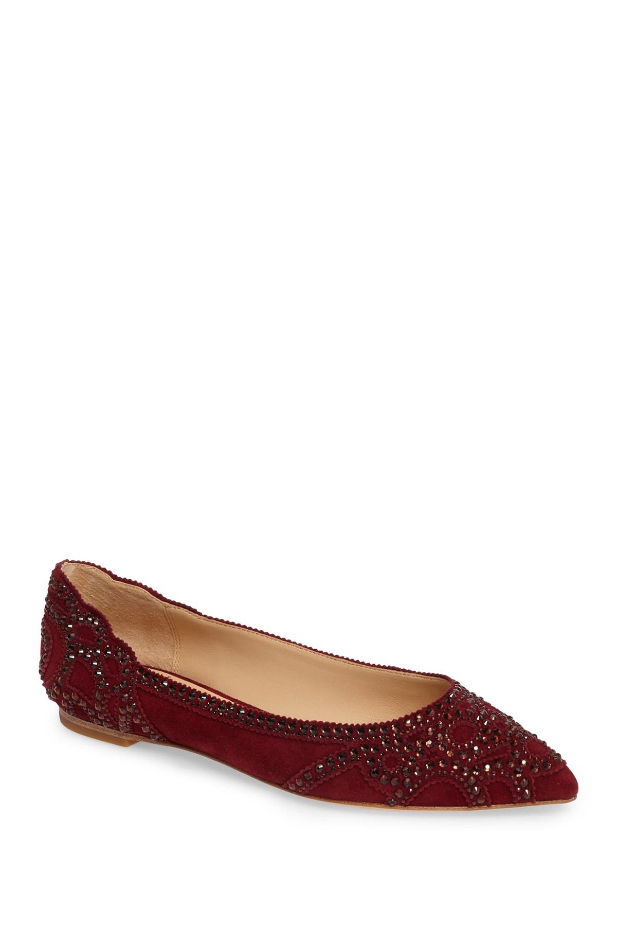 gigi crystal pointy toe flat