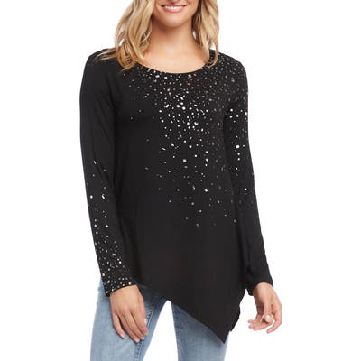 Karen Kane Asymmetrical Hem Top, Black