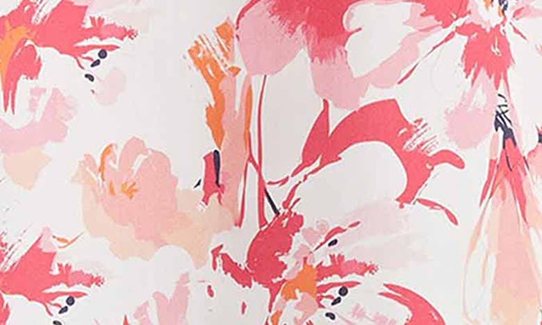 Foxcroft Mary Watercolor Print Cotton Button-up Shirt In Pink Multi