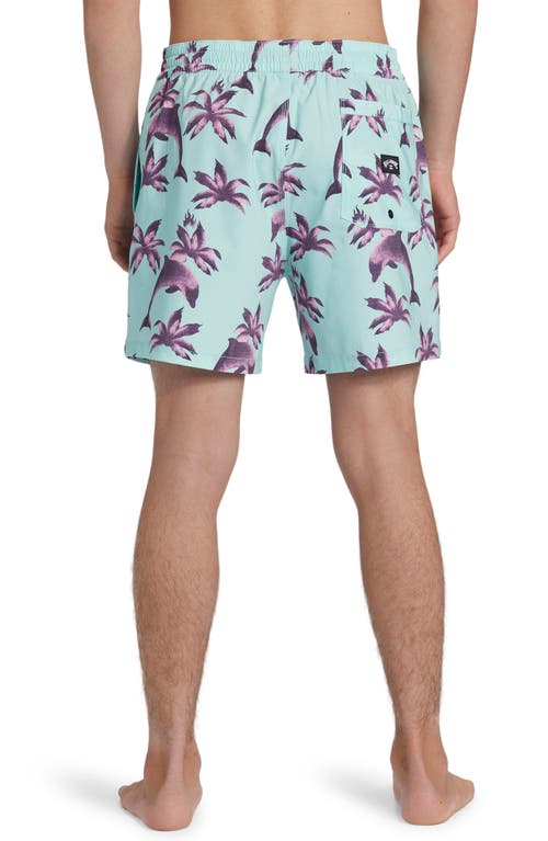 Shop Billabong Good Times Layback Swim Trunks In Matcha