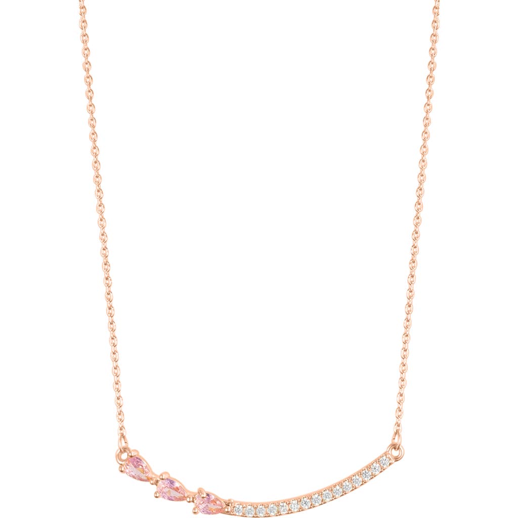 Adornia Pear Bar Pendant Necklace In Pink/pink