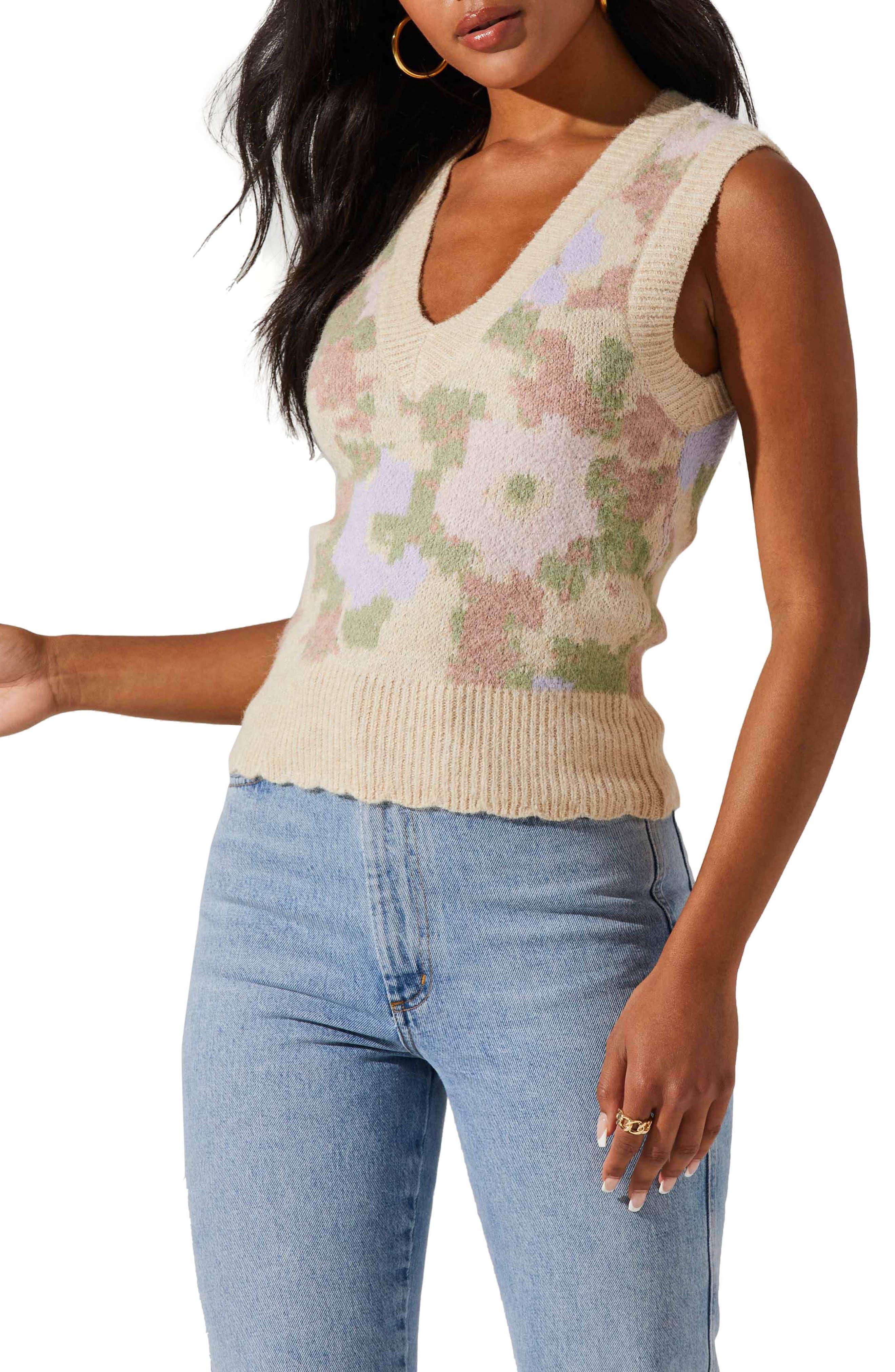 ASTR the Label Floral Sweater Vest 