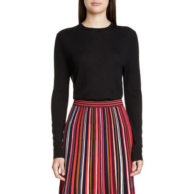 St. John Collection Extrafine Merino Wool Jersey Sweater, Black