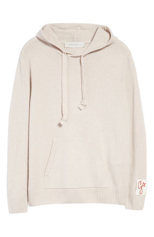Golden Goose Logo Patch Cashmere & Wool Hoodie in Cream