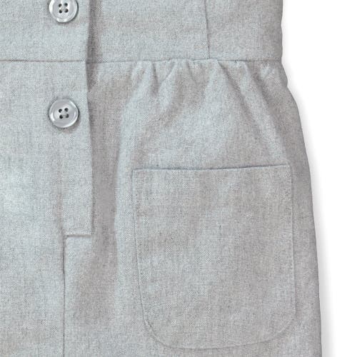 Shop Hope & Henry Girls' Knot Tie Button Front Jumpsuit, Toddler In Gray Tweed