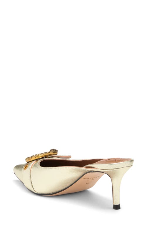 Kurt Geiger London Mayfair Mule Kitten Heel Pump In Gold