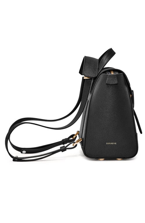 Senreve Midi Maestra Pebbled Leather 4-way Convertible Handbag In Noir