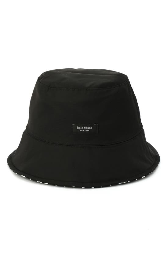 Shop Kate Spade Noel Reversible Bucket Hat In Cream/ Black