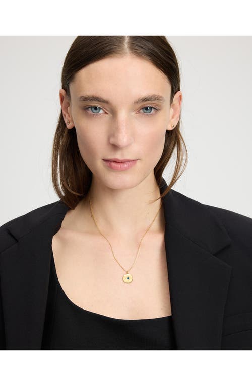 Kate Spade New York Clear Honesty Medallion Necklace In Blue.