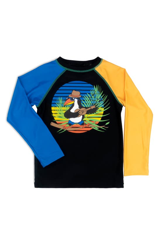Appaman Kids' Little Boy's & Boy's Toucan Long Sleeve Rashguard Swim Top In Blue Multi