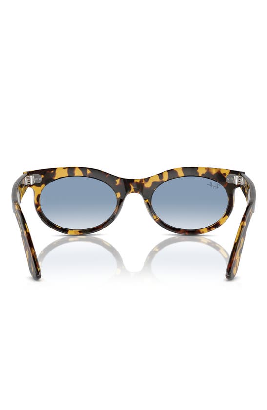 Ray Ban Wayfarer Oval Sunglasses Yellow Havana Frame Blue Lenses 53-22 In Mustard