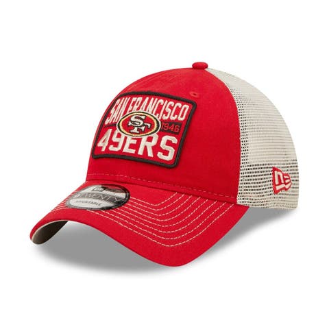 San Francisco 49ers New Era 2022 NFC West Division Champions Top Stripe  Cuffed Pom Knit Hat - Scarlet