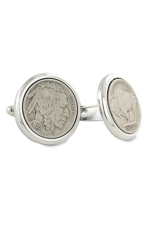 Buffalo Nickel Cuff Links in Silver Nickel