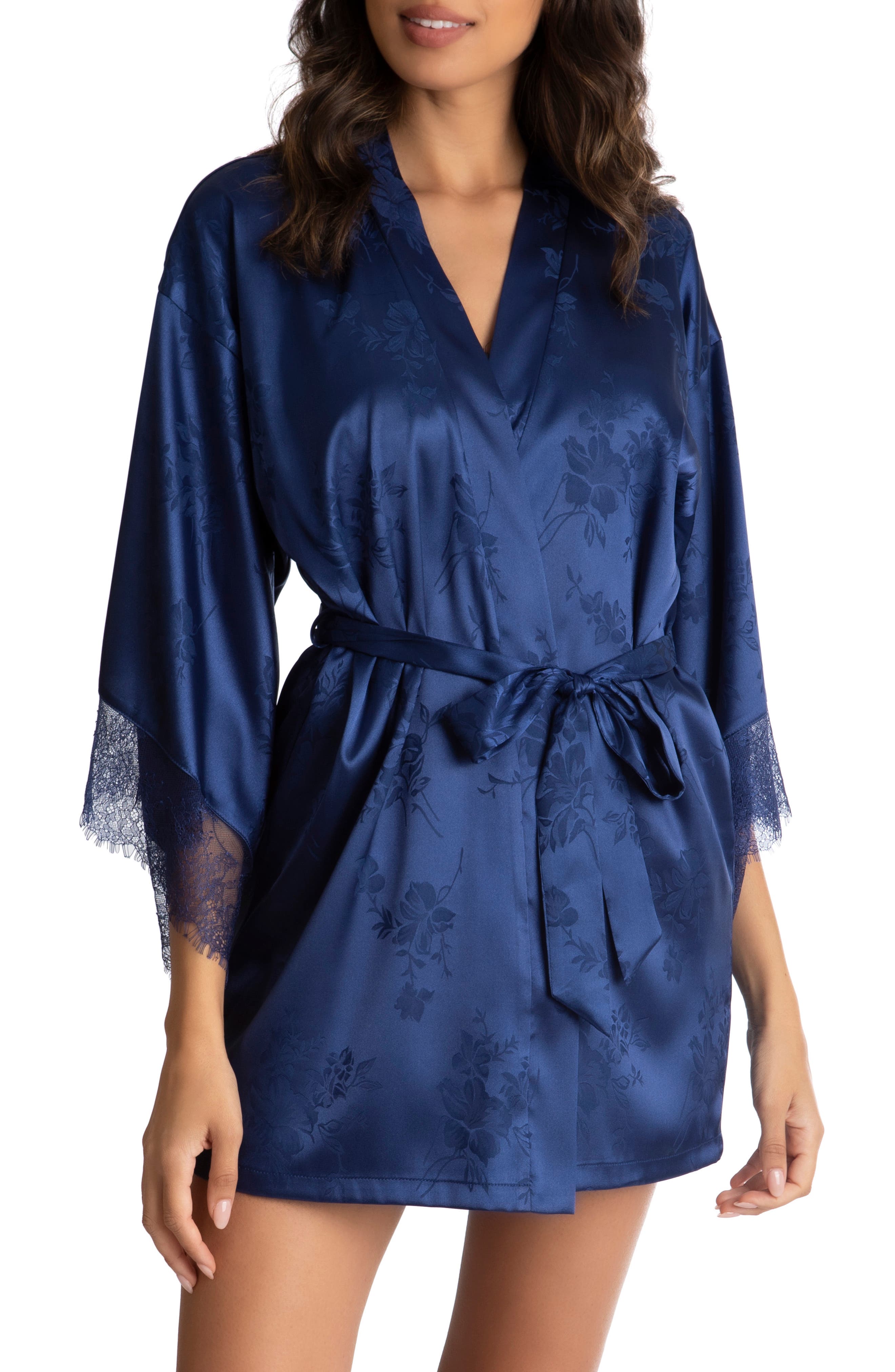 Jonquil Lace Trim Satin Jacquard Wrap 