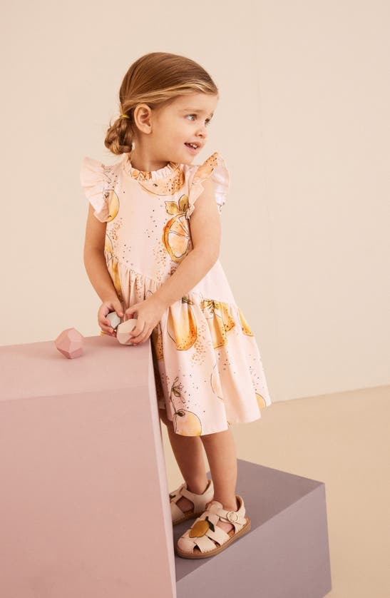 Shop Next Kids' Orange Print Cotton Knit Dress