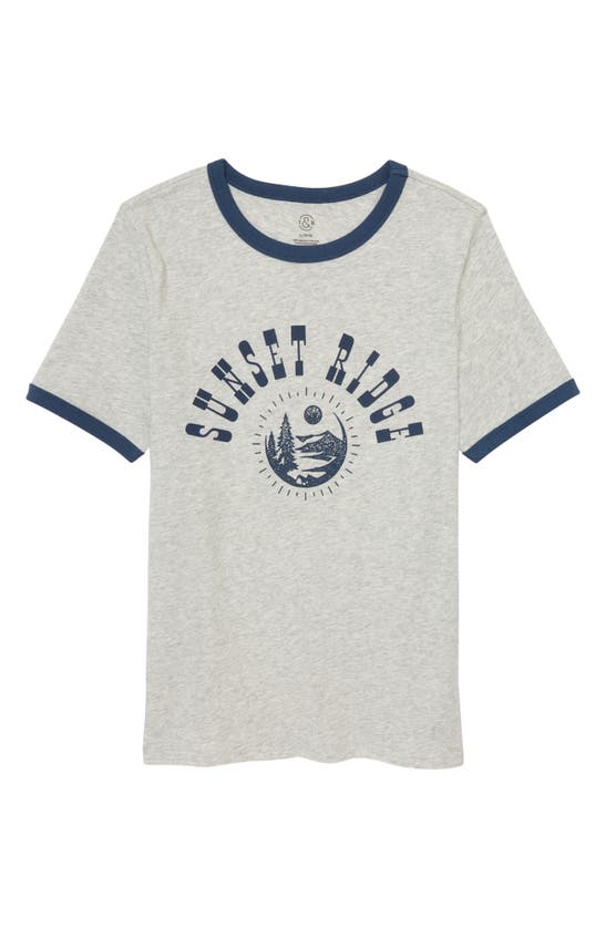 Treasure & Bond Kids' Ringer Graphic Tee In Grey Heather Sunset Ridge ...