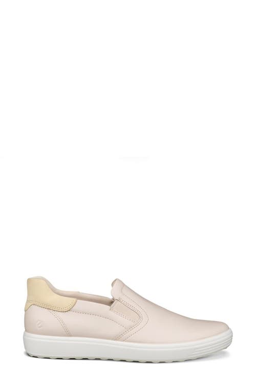 Ecco Soft 7 Slip-on Sneaker In Limestone/straw
