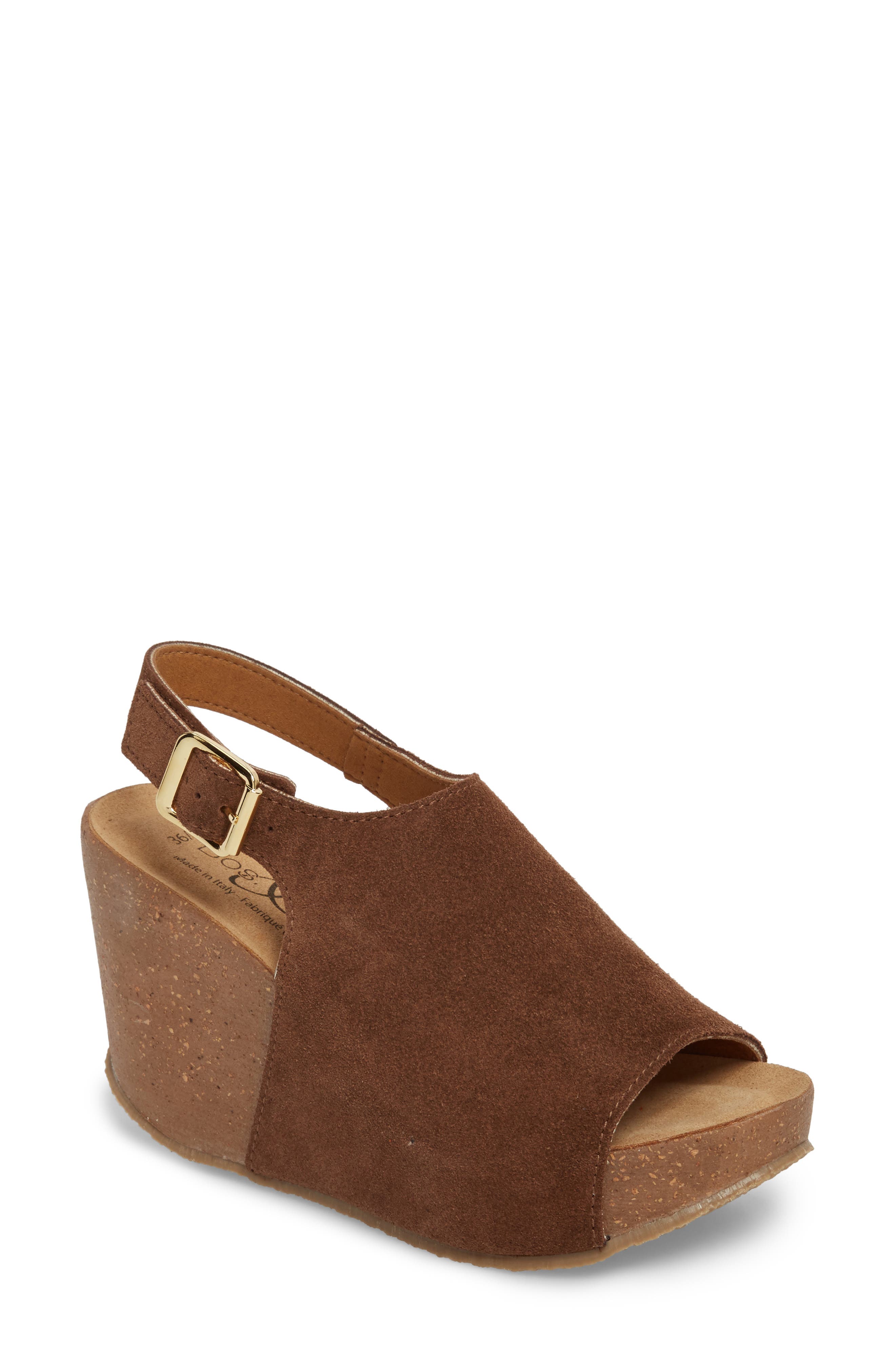 Bos. & Co. Sheila Platform Wedge Sandal - Brown