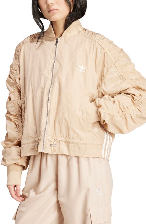 adidas Originals Oversize Ruched Sleeve Bomber Jacket Magbei at Nordstrom,