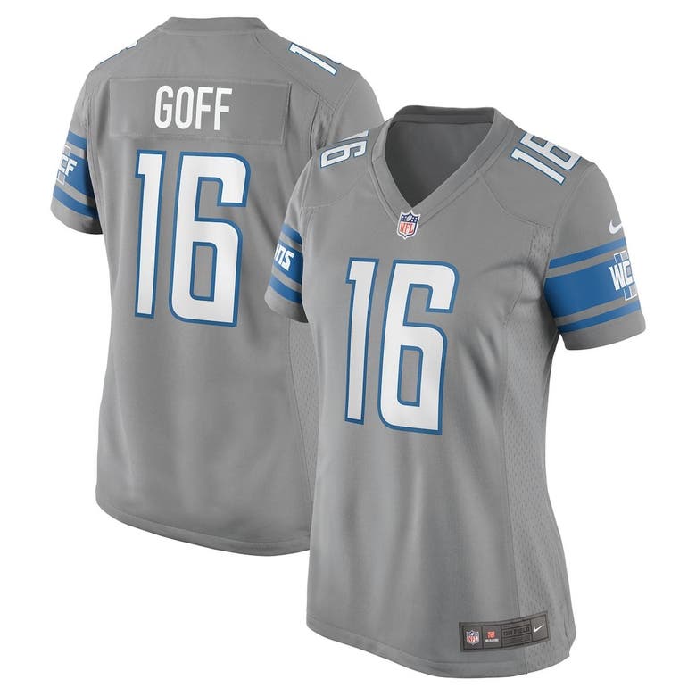 Nike Jared Goff Silver Detroit Lions Game Jersey In Grey