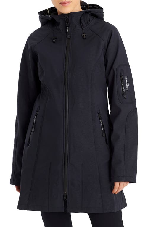Ilse Jacobsen Regular Fit Hooded Raincoat in Dark Indigo