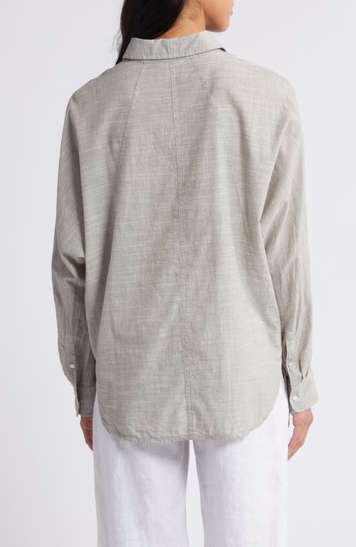 Shop Caslonr Caslon(r) Dolman Sleeve Cotton Button-up Shirt In Olive Burnt Cross Dye