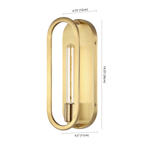 Jonathan Y Emilia 1-light Modern Bohemian Iron Led Sconce In Brass Gold