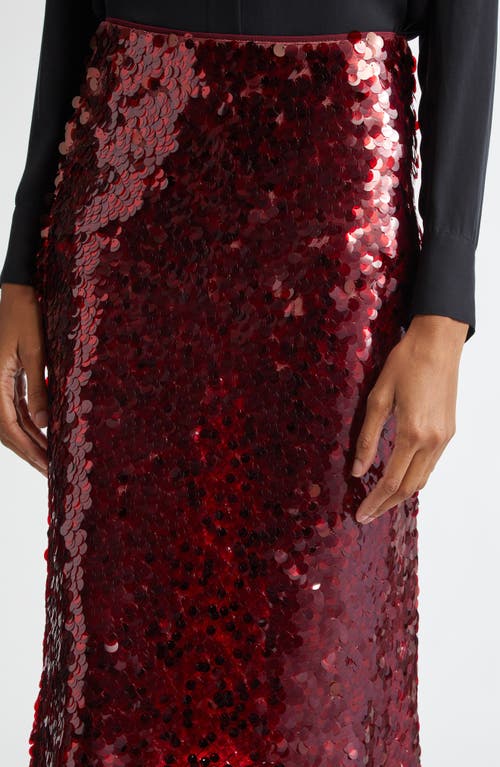 Shop Vince Paillettes Sequin Skirt In Ruby Ink